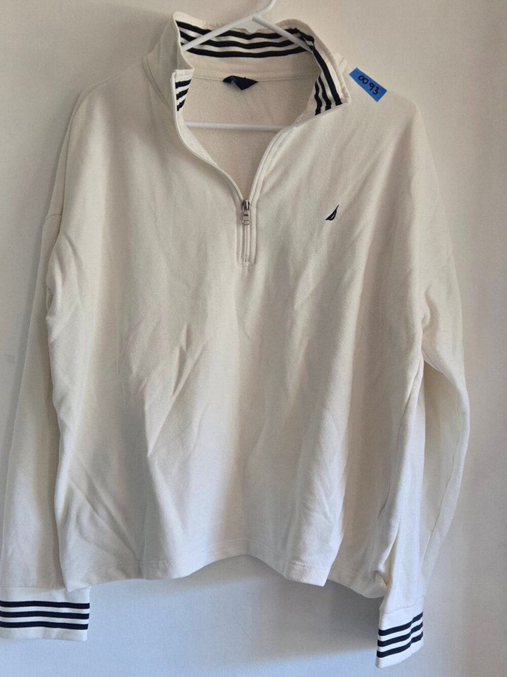 White Sporty Quarter Zip Top